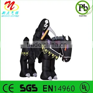 Halloween Inflatable Giant Reaper Riding a Horse thumbnail-1