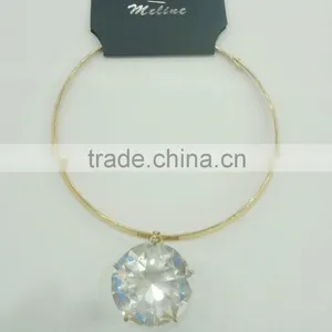 FACHION BIG GLASS STONE PENDANT COLLAR NECKLACE thumbnail-2