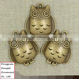 Wholesale Ancient Bronze Zinc Alloy Fat Owl Pendant thumbnail-4