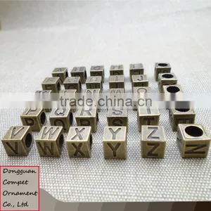 Diy Bracelet Alloy Jewelry Accessories The Ancient Bronze Square 7 X7mm 26 English Letters Beads thumbnail-2