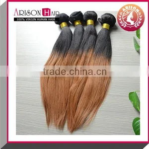 Hot Sale Remy Fasion Brazilian Two Tone Afro Kinky Curly Virgin Hair Ombre Weave Extension thumbnail-1