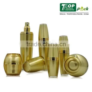 Gold Series Cosmetics Packing Lotion Bottle and Acrylic Jar 30g 50g thumbnail-1