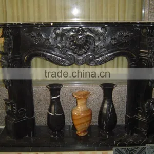 Europe Black Marble Fireplace Mantel Shelf thumbnail-2