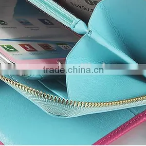 2015 New Design Promotion Pretty Leather Zipper Women Wallets With Card Slots Quality Choice thumbnail-5