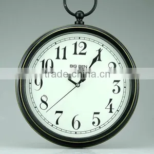 Metal Classical Black With Hanger Cheap Desk and Table Timepiece Wall Clock thumbnail-2