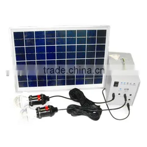 20w Home Solar Lighting System With 2 LED Lights,1*5VUSB,4*12V Output thumbnail-1