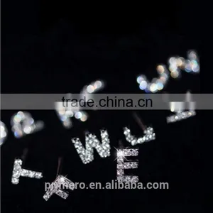 Luxury Styles 26 English Names Alphabet Letter Word Crystal Stud Earring Valentine's Gift thumbnail-2