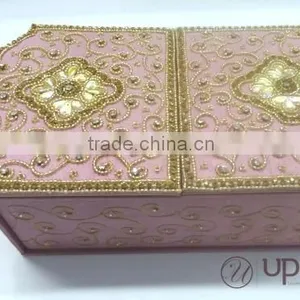 Pink Hand Embroidered Wedding Invitation thumbnail-1