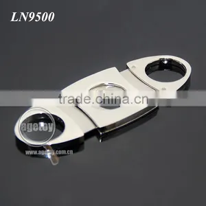 Pocket Portable Oval Cigar Scissors High Quality Silver Stainless Steel Double Blade Knife Super Sharp Metal Cigar Cutter thumbnail-2