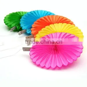Colorful Tissue Paper Fan for Party Wedding Decorations thumbnail-3
