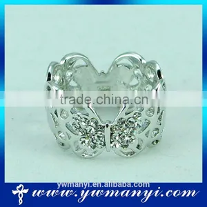Fashion Attractive Design Ring Hollow Out Engraving Flower Silver Plating Ring R202 thumbnail-1