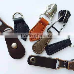 Brown Black Quality OEM Leather PU PVC Zipper Pull thumbnail-6