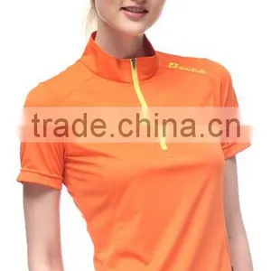 Polyester Short Sleeve Dry Fit Half Zipper Latest Style Shirt thumbnail-1