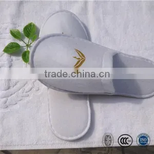 Wholesale Soft Hotel Plush Material Slipper Closed Toe With EVA Sole thumbnail-2