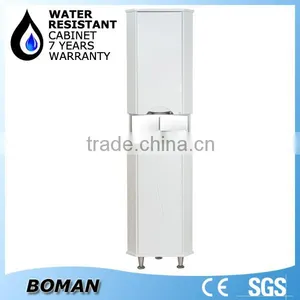 Slim Tall Storage Bathroom Corner Cabinet White thumbnail-1