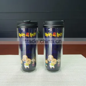 13oz Custom Logo Double Wall Plastic Color Changing Magic Coffee Cup thumbnail-3