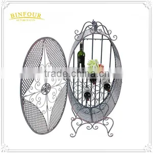 Unique Metal Wine Bottle Holder Wine Rack Round Red Wine Stand thumbnail-2
