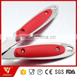 3 MM Thick 6 Pcs Kitchen Utensil Set of Stainless Cookware With Red Silicone Handle thumbnail-5