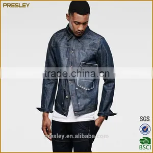 2016 New Arrival Bulk Plain Cotton Washing Fashion Men Denim Jacket thumbnail-2