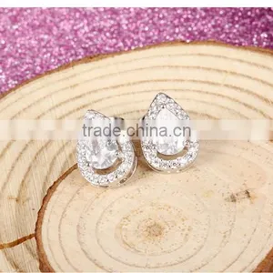 Rhodium Plated Jewellery Copper Popular Zircon Micro Pave Earring thumbnail-5