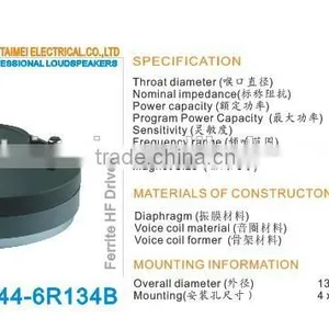 High Quality Audio Speakers Parts Professional Compression Driver thumbnail-1