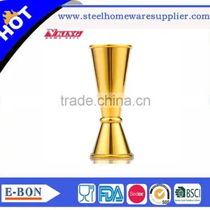 High Quality Stainless Steel Gold Painted Double Jigger Measuring Cup for Sale thumbnail-1