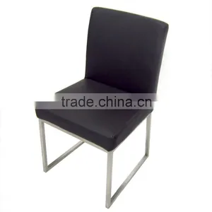 Black Low Back Stainless Steel Legs Model Dining Chair Made in China thumbnail-5