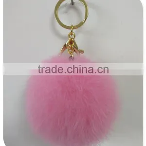 Real Rabbit Fur Ball Furry Ball Keychain for Mobile Phone Tag,Handbag Charm Keychain thumbnail-6