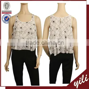 Casual Summer Double Layer Chiffon Sleeveless Women Waistcoat WT150331803 thumbnail-1