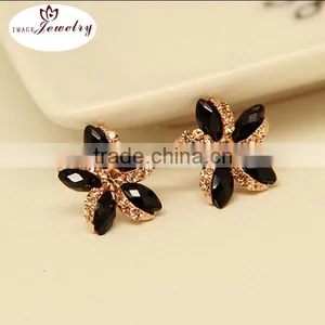 2016 Spring Trendy Wholesale Flower Earring Unique Crystal Earring thumbnail-2