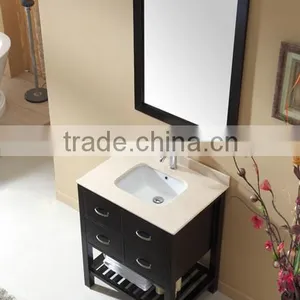Modern Classic Design Bathroom Furniture Single Basin Cabinet Oak Wood Wash Basin Vanity No.3201A thumbnail-2