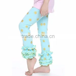 (CP608#) New Boutique Solid Color Baby Pants With Polka Dot Printing for Children Leggings thumbnail-4