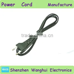 Brazil 2 Pin Power Cord Stripped 3.4 Plug W-54 Circle Pin thumbnail-1