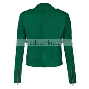 LADIES LEATHER BIKER JACKET thumbnail-2