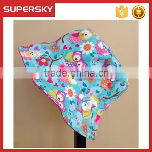 K-376 Fashionable Unisex Satin Lined Printed Pattern Cotton Bucket Hat Floral Printing Bucket Hat thumbnail-1