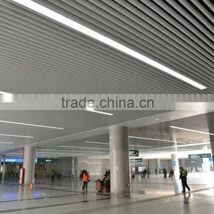 Impact Resistance Wood Grain Suspended Metal Strip Ceiling Aluminum U Groove Screen Ceiling Tiles thumbnail-6