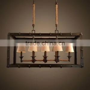 Factory Supply Modern Hemp Rope Beads Ceiling Lighting Rain Drop Led Fiber Optic Chandelier thumbnail-1