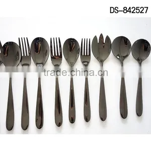 Best Sale Black Titanium Design With Cloth Wheel Light Cutlery Set thumbnail-4