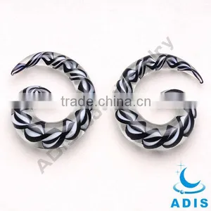 Helix Ear Plug Stretcher Piercing Jewelry Ear Gauges Glass Spiral Expand Piercing thumbnail-1