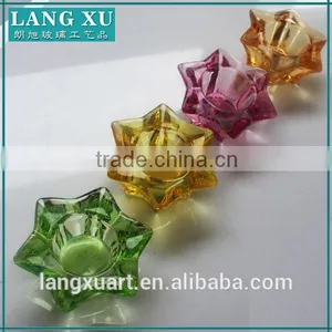 LX-Z192 Small Colorful Crystal Glass Candle Holder Star Shaped Votive Candle Holder for Centerpiece thumbnail-2