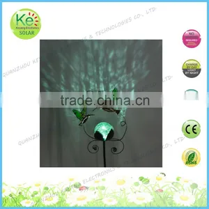 Butterfly With Glass Ball Gardeners Eden Solar Powered Light thumbnail-3