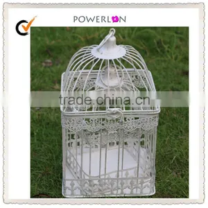 Antique White Hanging Bird Cage,Decorative Bird Cages for Wedding thumbnail-1