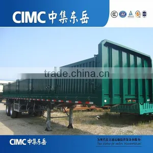 CIMC 2 Axles 35Tons Flat Deck Sidewall Trailer With Truck Head Tractor thumbnail-2