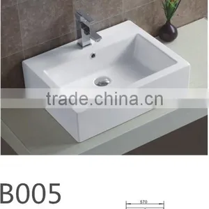wc Ceramic Basin Bathroom Sanitary Ware Wash Basin Ceramic White Square Shape Art Basin Single Hole BasinYB005 thumbnail-2