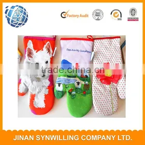 LOGO Printed Double Cotton Oven Mitt Print Souvenir Heated Gloves thumbnail-3