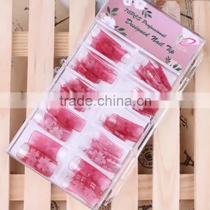 Rose Flower Glitter French Nails Tips Colorful False Nail thumbnail-2