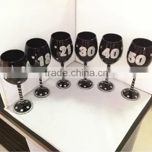 Mout-blown Black Color New Developed Glass Wine Cup thumbnail-1