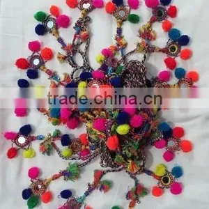 Latest 2015 Kuchi Afghan Banjara Tribal Beaded Hair Hanging Tribal Tassels Belly Dancing Costume Bag Tassels thumbnail-2