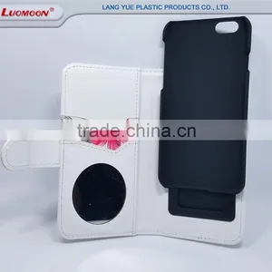 Flower PU Leather Mirror Slider + Universal PC Cover Wallet Phone Case for 4.7inch IPhone 6 6s 7 thumbnail-2