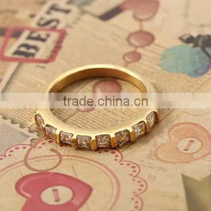 Wholesale Engagement Couple Finger Rings 18k Solid Gold Plated cz Diamonds High Quality Finger Rings More Attractive thumbnail-5